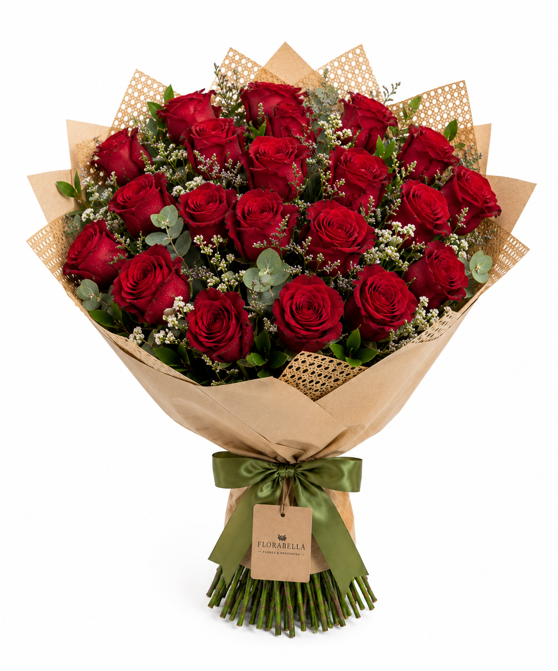 Buquê Rubi - 20 Rosas Vermelhas